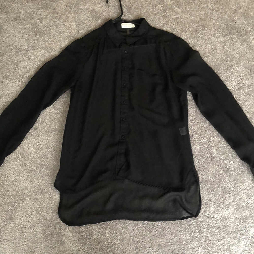 Mesh black dress up blouse